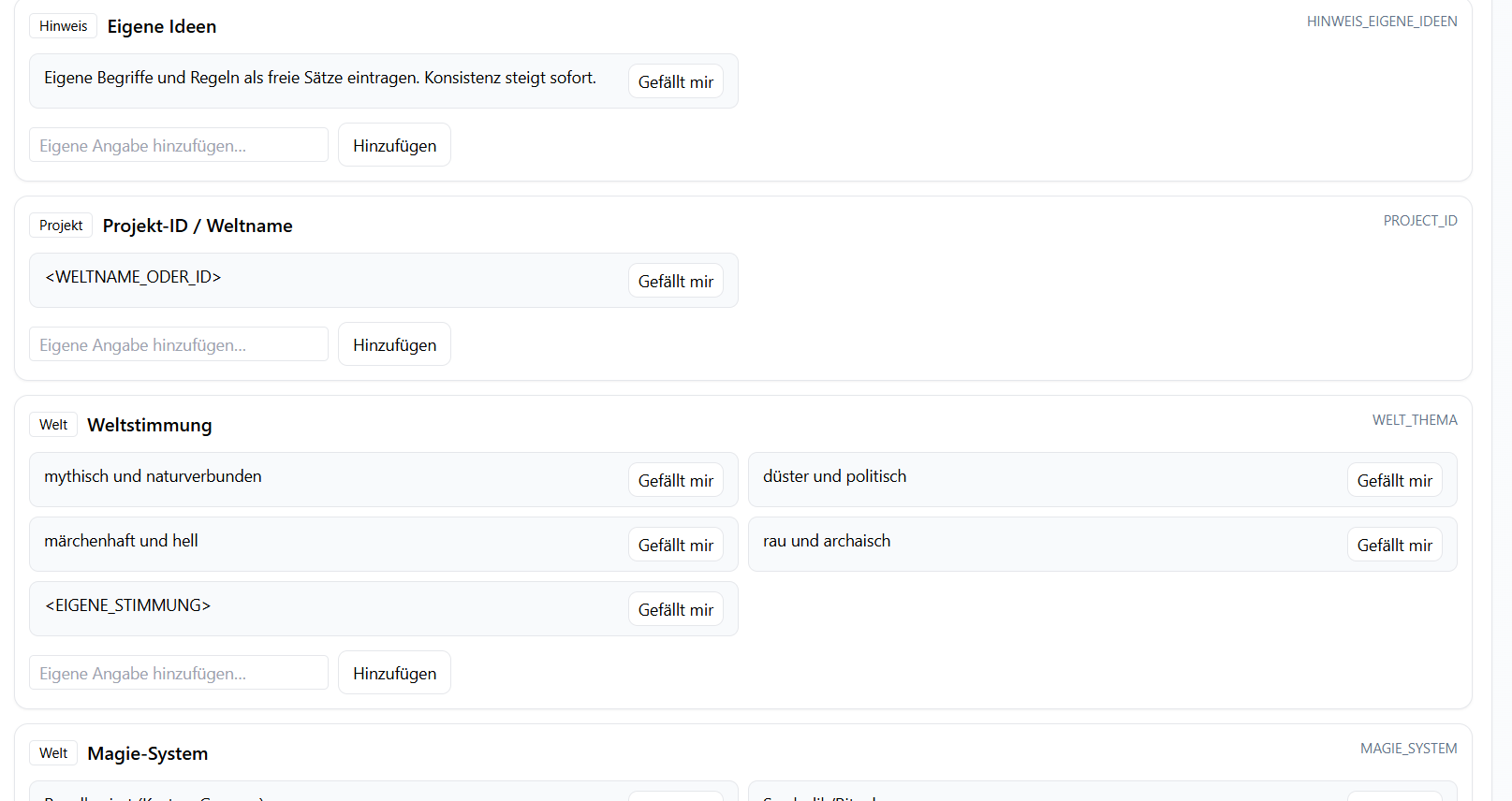 Workflow-Template im JSON-Format – Auswahlfelder, Gruppen und strukturierte Übergabe